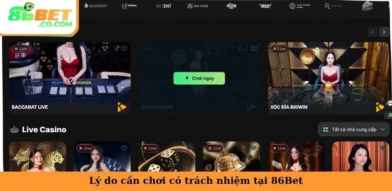 Lý do cần chơi có trách nhiệm tại 86Bet